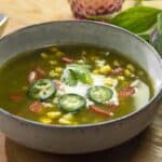 caldo verde con elote