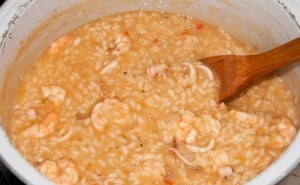 casi lista receta de risotto de mariscos