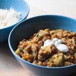 curry de lentejas y calabaza con yogurt