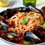 Espaguetis con mejillones