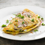 omelette con setas y queso feta