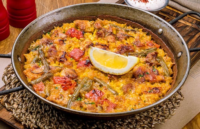 receta de paella de verduras casera