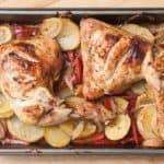 receta de muslos de pollo al horno con patatas