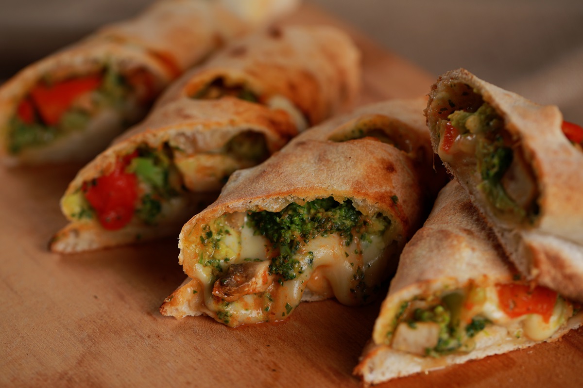 wrap de vegetales con pesto