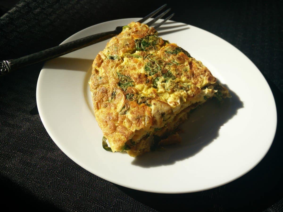 tortilla de espinacas casera